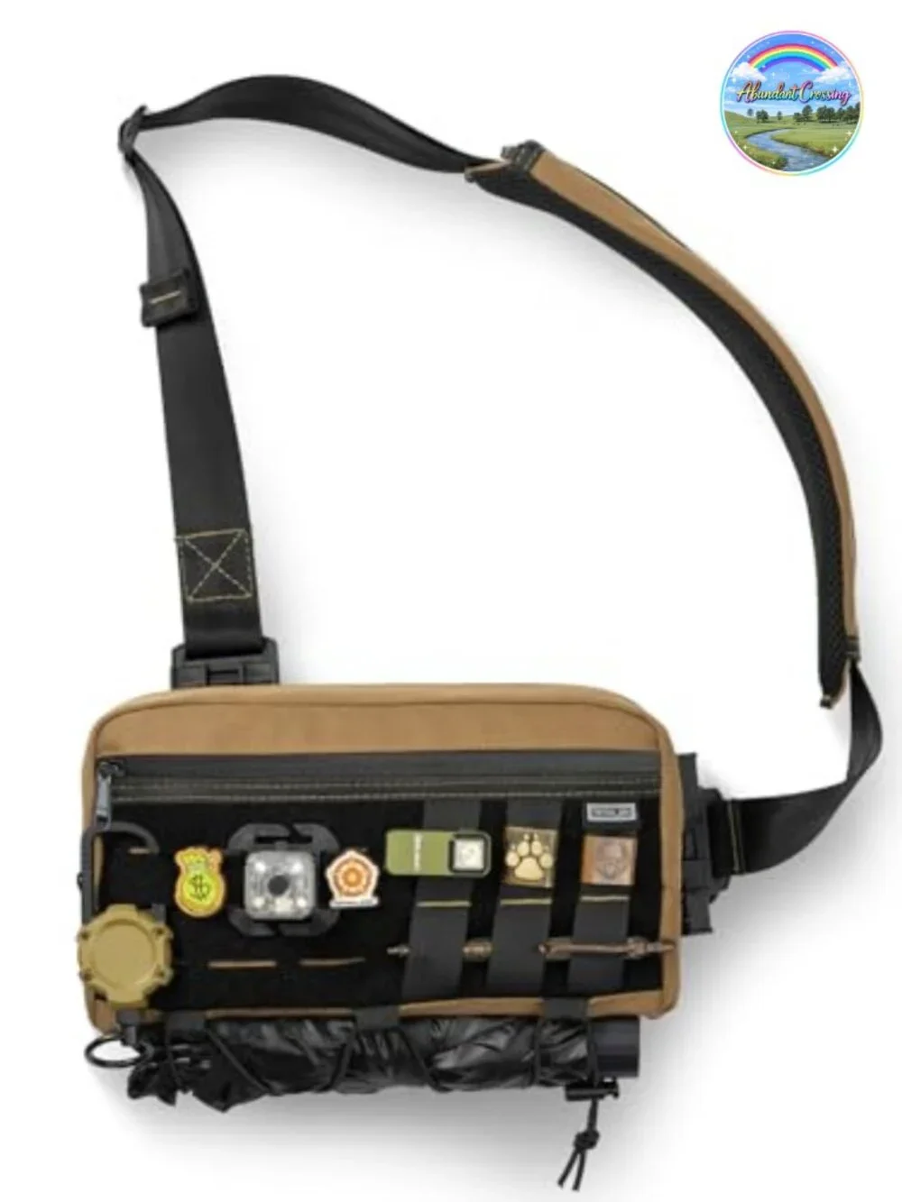 EDC Tactical Sling Bag Crossbody Shoulder Backpack with MOLLE System for Men